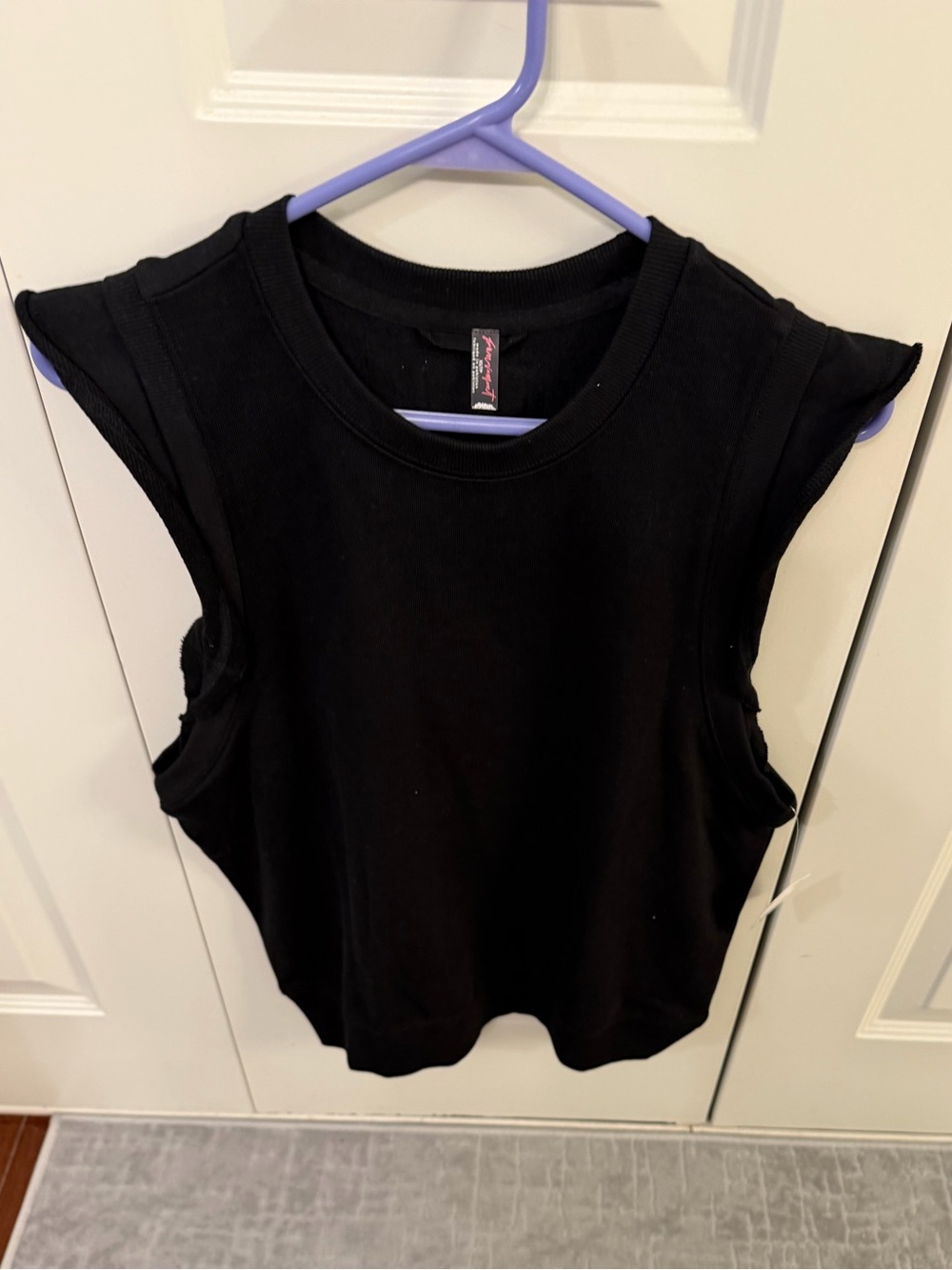 NWT- Free People Black Sleeveless Tank with Structured Shoulders